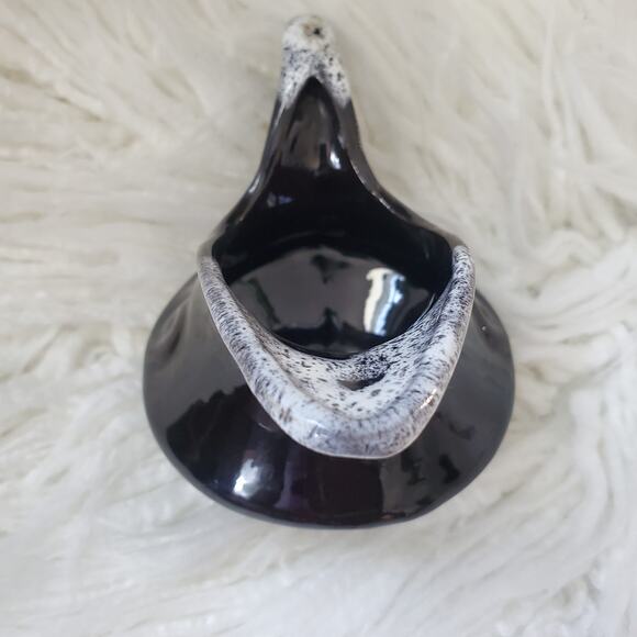 Glazed Pottery Creamer Pitcher Jar Vase Brown Retro Style - Picture 5 of 10